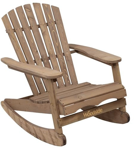 Woodside Rocking Adirondack Chair Outdoor Wooden Garden Patio Furniture