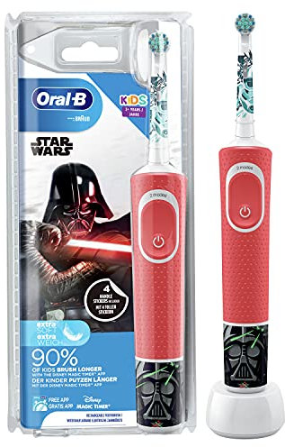 Oral-B Kids Cepillo Eléctrico Recargable con Tecnología de Braun, 1 Mango de Star Wars, Apto para Niños Mayores de 3 Años