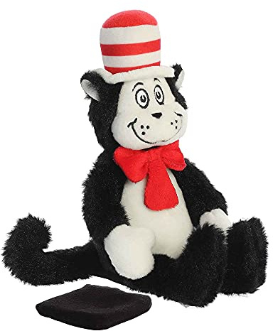 Aurora® Whimsical Dr. Seuss™ Shoulderkin™ Cat in The Hat Stuffed Animal - Officially Licensed Plush for Imaginative Play - Perfect for Kids and Adults - Multicolor 8 Inches
