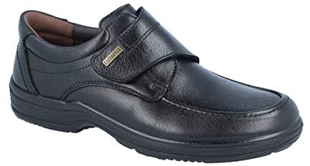 Luisetti 20412 Zapato de Piel con Adhesivo Hombre Negro 43