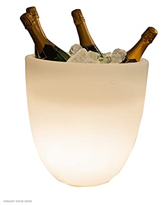 8 seasons Design Curvy Cooler - Raffreddatore a LED per champagne, illuminato, 32090 W, colore: Bianco