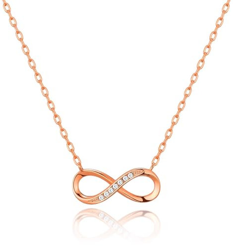Philip Jones Rose Gold Plated Infinity Pendant Necklace Created with Zircondia® Crystals