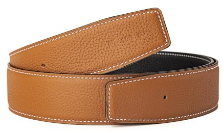 Vatee's Hommes réversible cuir véritable sans boucle Replacemen ceinture | 32mm,34mm,38mm Largeur, Style classique, Ceinture réglable