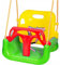 COIL Kinderschaukel Babyschaukel Outdoor 3-in-1 Schaukel Baby Verstellbarer Kinderschaukel Indoor mit Rückenlehne Schaukel Indoor Kinderschaukelsitz Kleinkind Schaukel (C0348-Grun)