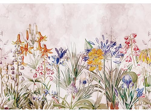 Fotomurales Flores 352 x 250 cm Fondo De Pantalla XXL Moderna Decoración De Pared Sala Cuarto Oficina Salón Flor rosa prado N9131011a