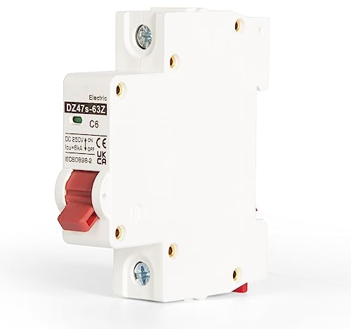 Jadeshay Disjoncteur Miniature 1P Disjoncteur 16A DC 12V-250V Mini Disjoncteur DC Photovoltaique de Protection Contre les Surcharges pour Système PV Solaire