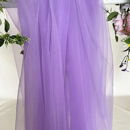 1m x 160cm Soft Tüllstoff,Tüll Stoffe zum Nähen,Netzstoff Dekostoff Drapierstoff für Arbor Hochzeit Vorhang Hochzeitsbogen Freihanddeko Querbehang Gardine Torbogen Zeremonie Party Dekor,Lila