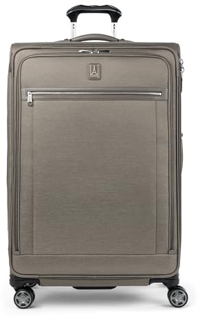 Travelpro Platinum Elite Softside Erweiterbares Gepäck, 8 Räder, Drehkoffer, USB-Anschluss, Metallischer Sand