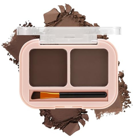 Apooliy Waterproof Eyebrow Powder,2 Shades Eye Brow Palette with Brush,Long Wear Eyebrow Makeup,Eyebrow Filler