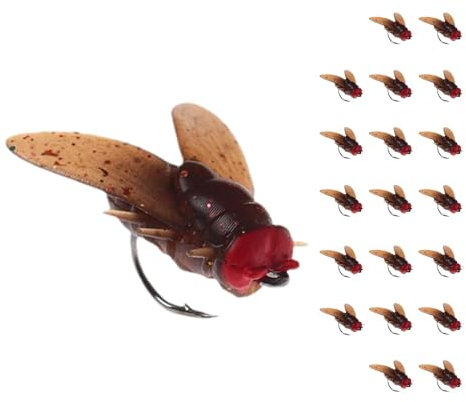 Fliegenfischköder,Simulierter Fliegenfischköder, 20 Stück Trockenfliegenköder, Fliegenfischer-Haken, lebendige Angelköder, Fliegenfischer-Köder-Set, Trockenfliegenköder für Süßwasser, Outdoor