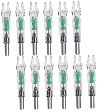 Wedhapy Encoches de flèche LED en Plastique Lumineux pour tir à l'arc 12 pièces encoches Lumineuses de Couleur aléatoire pour flèches encoches Lumineuses flèches Coups de flèche