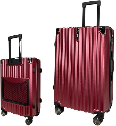 SIGN Hartschalenkoffer ReisetascheTrolley ABS Reisekoffer 360° Doppelrollen Zahlenschloss Modernes Design (Beautycase-Handgepäck-Mittel-Groß-Set) (Rot, Mittlerer Koffer (65cm))