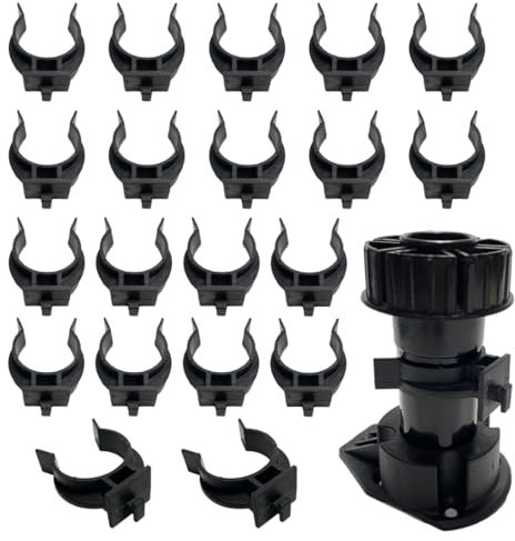 SGERUFZ 20 pezzi Fissaggio per Battiscopa, Clip da Cucina, Clip per Zoccolo da Cucina e Staffe, Ganci per Zoccolo Cucina, Gancio Battiscopa Zoccolino Cucina, Facili da Installare