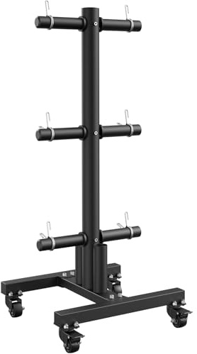Olympic Weight Plate Rack Tree Bumper Plate Holder für Zwei-Zoll-und Ein-Zoll-Platten und Langhantel Lagerung mit Transport-Räder und Locking Casters