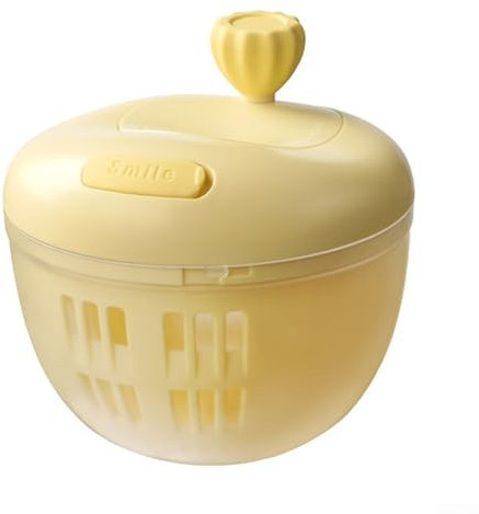 Besttoolifes Grande essoreuse à salade et essoreuse à salade, égouttoir à laitue, égouttoir à fruits ménagers, panier de lavage et bol de service (jaune)