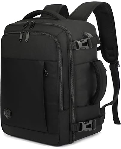 VANKEV 40x30x20 Ryanair EasyJet Eurowings Wizz Air Sac à Dos Voyage Cabine Avion 24L Bagage Cabine Bagage à Main Pour Ordinateur Portable 15.6 Pouces NOIR