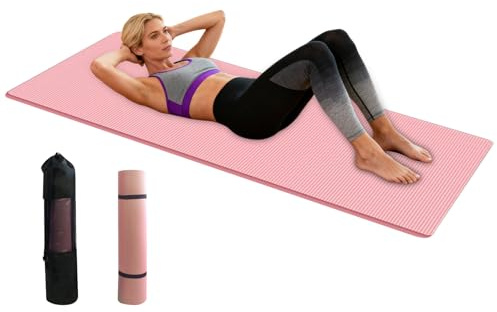 Alfombrilla de Yoga,Almohadilla De 0.6 Pulgadas Absorbe Impactos Equipo De Entrenamiento | Colchoneta Gruesa con Bolsa de Almacenamiento - Para Mujeres Hombres Pilates Suelo Estiramiento Entrenamiento