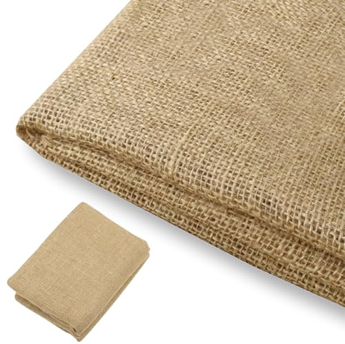 Tessuto di iuta, 200 x 160 cm, Tela in Juta Naturale al 100%, Tessuto di iuta per Cucito, Artigianato, Decorazioni, Accessori, Telo per Tappezzeria, Tessuto Decorativo per Progetti Fai da te, Casa