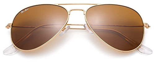 Pro Acme Pilot Sunglasses Women Men 100% Real Glass UV400 Lens Classic Pilot Sunglasses