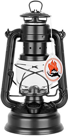 Feuerhand Sturmlaterne Baby Special 276 - Made in Germany seit 1893 - Petroleumlampe aus pulverbeschichtetem Stahl und bruchsicherem Glas - Matt-Schwarz