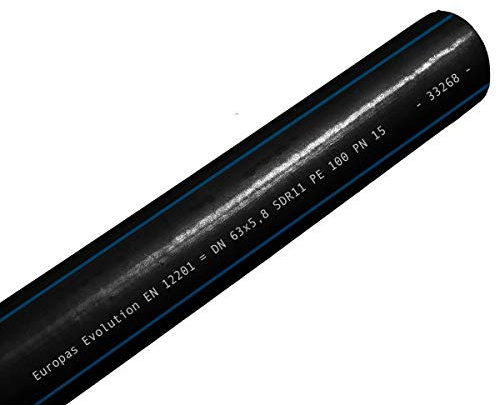 PE 100 PN16 Trinkwasserrohr 32 mm 1 100m für Gartenbewässerung, Wasserrohr, Schlauch, Schwarz nach DIN EN 12201 gemäß DVGW für Pool, Haus und Garten