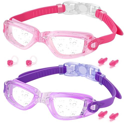 Vatefery schwimmbrille kinder,2 Stück Schwimmbrille für Kinder Jungen Mädchen Junior 3-15 Jahre, UV-Schutz, Anti-Fog,taucherbrille kinder