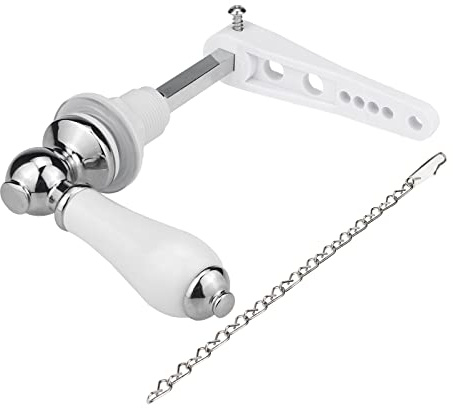 Ancable Ceramic Toilet Flush Handle Replacement, Traditional Victorian Style Cistern Lever Flush Handle with Chrome Finish for Toilet Wc Cistern Tank