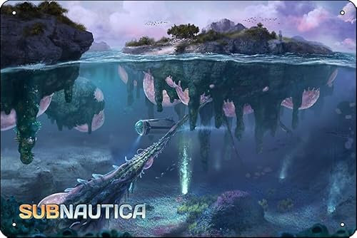 Subnautica Floating Island Poster, 20,3 x 30,5 cm, lustiges Metall-Blechschild, Spielzimmer, Männerhöhle, Wanddekoration