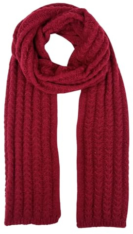 Humble Hilo Knitted Soft Scarf Warm Cozy Knit Scarves for Fall and Winter (Red)