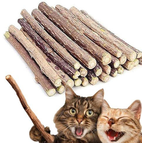 CPRNQY 30 Stück Knabberstangen Katze,Katzen Kauhölzer Sticks Für Katzen Zahnpflege Gegen Dgeruch Natürlich Katzensticks Kausticks Set,Cat Stick Zahnpflege,Verwendet Für Katzenzähne Schleifstab