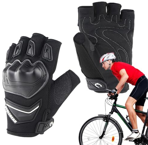 Guantes de ciclismo de medio dedo, guantes de bicicleta sin dedos | Guantes de moto de verano, guantes de moto para deportes de trabajo al aire libre, guantes de ciclismo sin dedos para entrenamiento,