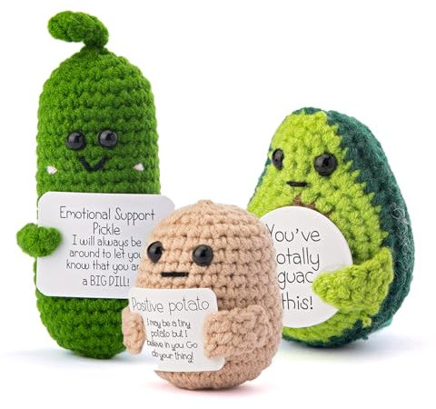 Hroevc Häkel-Set für Anfänger, Anfänger-Häkel-Set für Erwachsene, Positiv-Kartoffel/Pickle/Avocado für Häkel-Lern-Set, Strick-Set für Anfänger