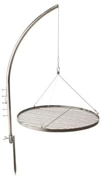 HeRo24 Grillgalgen Schwenkgrill 3,5cm Rohr mit Erdspies aus Edelstahl T210 Ohne Rost !