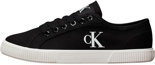 Calvin Klein Donna Sneakers Vulcanizzate Essential Profilo Basso, Nero (Black/Bright White), 38