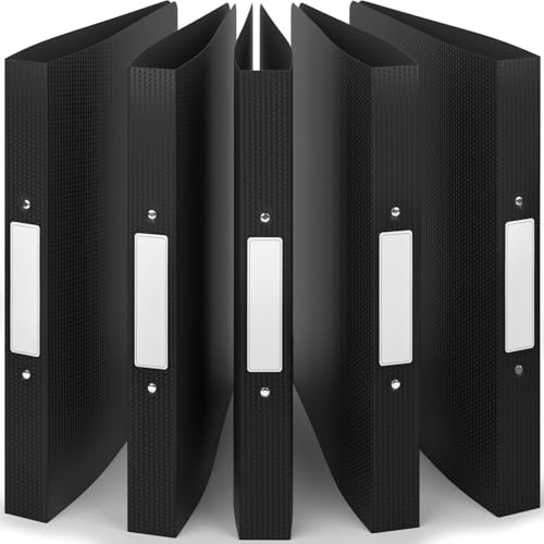 ACROPAQ - 5 x Ringbuch A4 - Mit 2 Ringen, Mit Rückenetiketten, Rückenbreite 3,5 cm, Nacht, Natur Farbkollektion - Ringhefter, Ringordner, Ordner A4 Schmal, Ringmappe A4, Schulordner