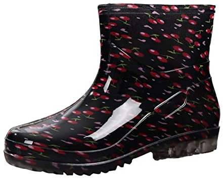 Bottines pluie femme, Bottes En Caoutchouc Imperméables, Antidérapante Protective Footwear Lége Botte de Pluie, bottes jardin Tendance, Bottines pluie femme Faciles À Enfiler Bottine Courtes