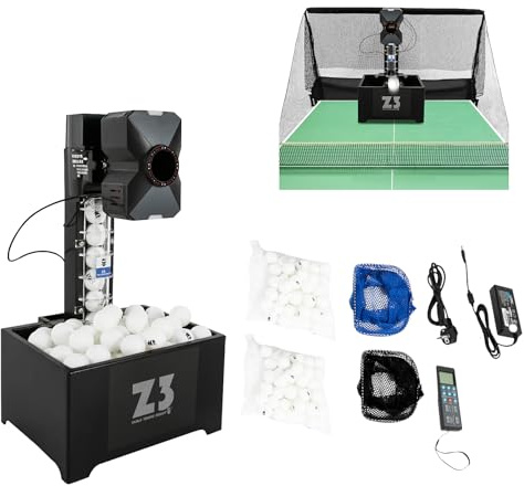 HUOMMGS Ping-pong Robot con rete Ping-pong Automatico Macchina da Ping-pong Da 100 Palle Professionale Robot da ping pong con 10 modalità, Telecomando 4-40m/s Ping Pong Robot per Allenamento