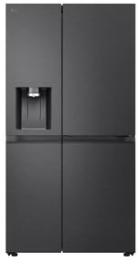 LG GSJE81EPBD Side-by-Side Kühlschrank mit Eis-, Crushed Ice- & Wasserspender, 628 L, interner Wassertank, UVnano, DoorCooling+, LINEARCooling, Wi-Fi, Metallic Black [Energieklasse D]