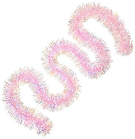 Ghirlanda di pellicole per festività – 2 striscioni metalliche, decorazioni per la casa, fune luccicante per feste, stelle filanti glitterate con stile pellicola riflettente | Lametta