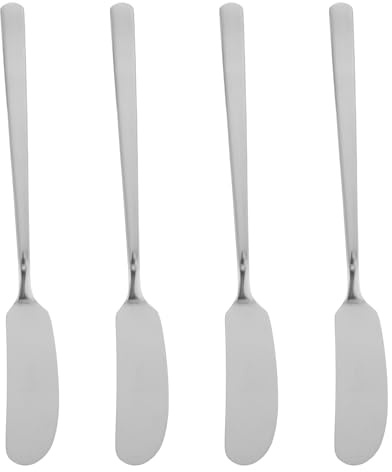 DOITOOL 4 Coltelli Spalmabili per Formaggio, Coltello da Burro in Acciaio Inossidabile, 6,5 Pollici per Tagliere di Salumi - Spalma Formaggio per Antipasti, Crema per Sandwich