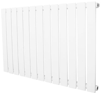 Radiatore Piatto a Colonna Singola 600 x 910 mm Orizzontale Design Moderno Acciaio al Carbonio Pannello Singolo Riscaldamento Centrale Bianco Opaco con Kit Fissaggio e Spazzola
