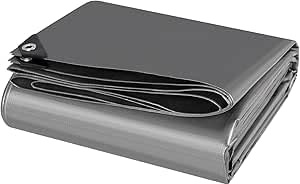 Laneetal Lona Impermeable Exterior 5x6m, Toldo Reforzado PE 180 g/m² Protección contra UV, con Ojales de Acero Inoxidable para Leña, Muebles, Jardín, Piscinia, Vehículos, Gris