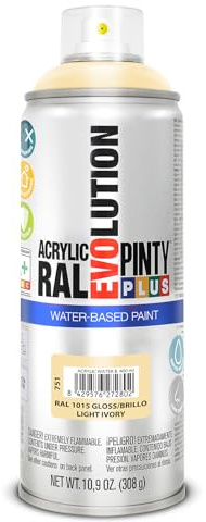 PINTY PLUS PINTURA EN SPRAY EVOLUTION WATER-BASED 520CC RAL 1015 MARFIL CLARO