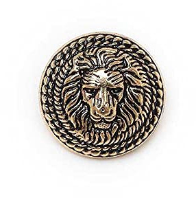 5 piezas de botones redondos metálicos de shank con diseño de león vintage para coser ropa trajes blazers chaquetas uniformes y trabajos manuales