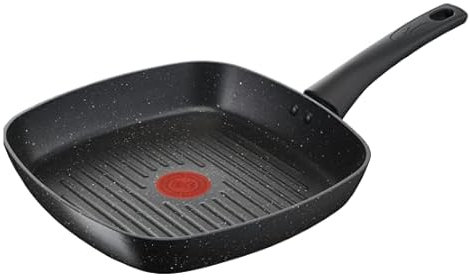 Lagostina Cucina Facile, padella grill piastra bistecchiera con manico lungo antiaderente 26x 26 cm