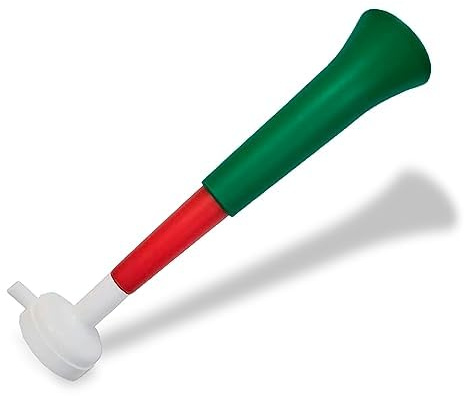 Rolig fläktlinje – paket x 3 plasttrumpeter/Vuvuzela-stadionhorn för fotboll och sportevenemang. Fotbollsfläkt trumpet. Bullrigt lufthorn för cheerleading och animering. (Wales)