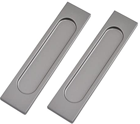 MOROBOR Selbstklebende rechteckige Schiebetürgriffe, 2 Stück, mattgrau, Aluminiumlegierung, bündig, stanzfreier Griff für Schiebetüren, Fenster, Schränke, 15 cm