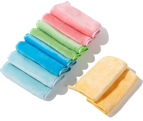 XEPST Mikrofaser Abschminktücher Waschbar, Bebe Abschminktücher Mikrofaser Make-up Entferner Tuch Microfasertuch Abschminken Hypoallergene Microfaser Reinigungstücher für das Gesicht 40 x 20 CM 10PCS