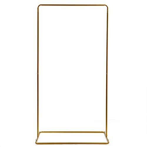 Arco per matrimonio, quadrato, per palloncini, telaio in metallo, per feste, sfondo per matrimonio, arco, oro, 105 x 62 x 200 cm