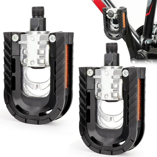 Fahrradpedale, Fahrrad Pedale Beidseitig Klappbar, rutschfeste Trittfläche, Industrie-Kugellager Fahrrad Klapppedale, Bike Pedals mit Reflektoren, Fahrradpedale für Pedelec, MTB, Klapprad